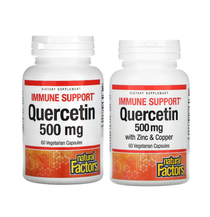Natural Factors Quercetin 500 mg OR Immune Support with Zinc Copper 60