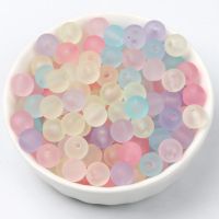 Colorful Matte Acrylic Beads 6/8/10/12mm Round Loose Imitation Pearls Beads For Jewelry Making Diy Bracelet Handmade Crafts