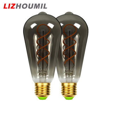 LIZHOUMIL โคมไฟสไตล์วินเทจวินเทจ ST64,1ชิ้น/2ชิ้นโคมไฟเอดิสัน LED หรี่แสงได้2700K E27 220V 4W สว่างมากย้อนยุค