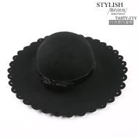 (13 Colors)High Quality 100 Wool Fashion New Vintage Women Ladies Floppy Wide Brim Wool Felt Fedora Cloche Hat Cap