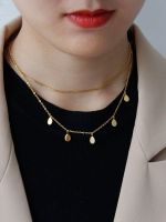 Japanese and Korean simple small water drop clavicle chain femininity all-match cold wind ins necklace ✱▧