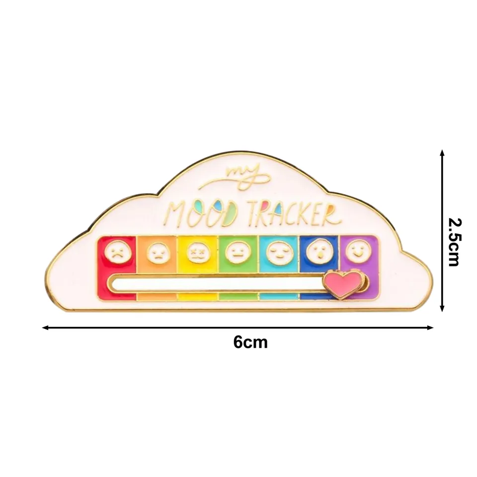Talent Star Creative Social Battery Pin Cloud Shape Brooch Mood Tracker Fun  Enamel Emotional Pin 7 Days A Week Lapel Badge Made of durable