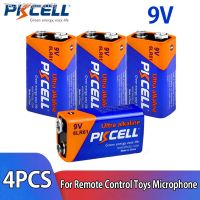 ljmu15 PKCELL 4Pcs 9V Battery 6LR61 6AM6 MN1604 High Quality Disposable Alkaline Battery For Alarm Cameras Toys Microphone Water Heater