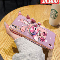 JIUMOO เคสปลอกสำหรับ Samsung Galaxy แกน A01 M01แกนเคสการ์ตูนน่ารักสีชมพูสติทช์ซิลิโคนขอบสี่เหลี่ยมเคสมือถือกันกระแทกเคสนิ่มฝาปิดเลนส์เต็มเคสกันกระแทกกล้อง