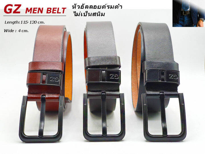 เข็มขัด-เข็มขัดหนังผู้ชาย-gz-men-belt-หัวอัลลอยด์รมดำ-ไม่เป็นสนิม-พร้อมส่งทันที