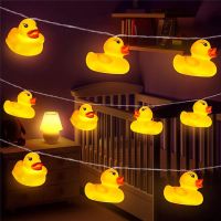 10Leds/20Leds Mini Yellow Duck LED String Light Glow Indoor Outdoor Xmas Wedding Party Battery Operated LED Fairy Light Fairy Lights