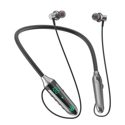 Wireless Bluetooth-compatible Headphones Neck-hanging Type Digital Display Headset Low-latency Gaming Earphone
