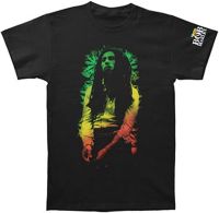 Bob Marley Mens Rasta Leaves T-Shirt Black