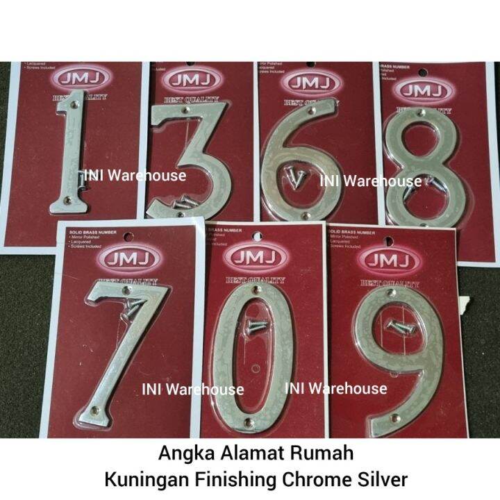 Angka Tulisan Nomor Alamat Rumah Finishing Chrome Krom Brass Number ...