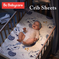 Bc Babycare 100 Cotton Baby Crib Sheets Fashion Printed Antibacterial Unshift Fitted Crib Sheet Breathable Ultra Soft Bed Sheet