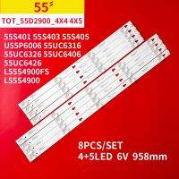 8Pcs/Set LED Backlight Strip for TCL 55 TV 55S401 55S403 55S405 U55P6006 55UC6316 55HR330M05A6 55HR330M04B6 V0 TOT 55D2900