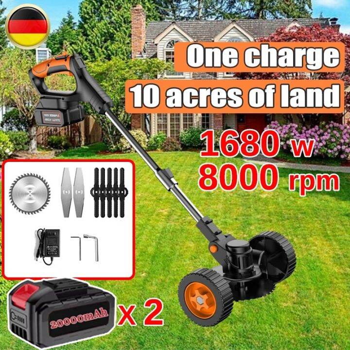 NIefPy08 Grass Cutter Cordless Electric Lawn Mower Grass Trimmer with