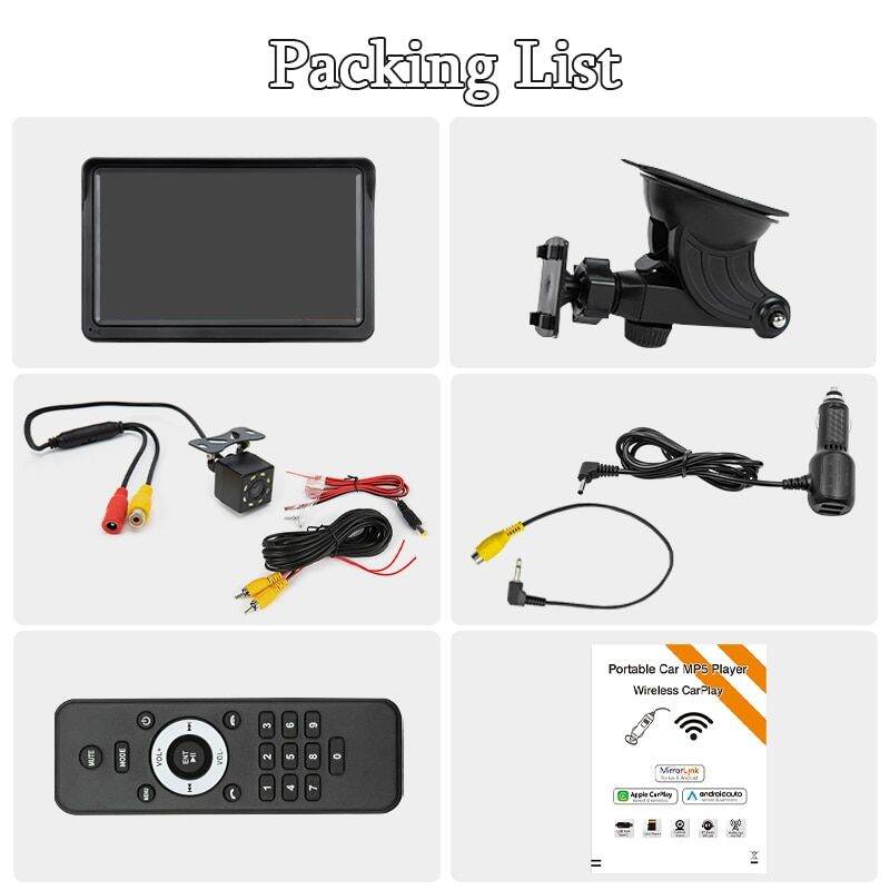 Hippcron 7inch Car Radio Multimedia Video Player Wireless Carplay And