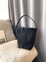 the row bag tote womens large capacity class commuter genuine leather black bucket therow 【OEM】✵✷