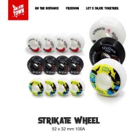 ?ส่งฟรี ล้อสเก็ตบอร์ด STRIKATE 100A เซท 4ชิ้น วัสดุทนทาน ขนาด 52*32MM ล้อPU DOUBLE ROCKER EXTREME