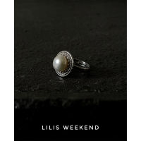Hot selling products ? Lilis Weekend Exclusive Design Plain Silver Carving Series Ethnic Natural Pearl Pure 925 Silver Ring