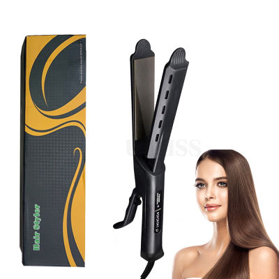 ที่หนีบผมตรงสี่เกียร์ทัวร์มาลีนเซรามิคเหล็กแบน Ionic Steam Hair Straightener Vapor Straightening Irons Widen Panel