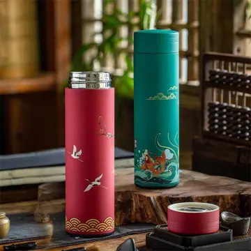 Tea Infuser Bottle - Coffee thermos - Smart Sports Water Bottle with LED Temperature  Display,Double Wall Vacuum Insulated Water Bottle - Travel Tea Mug with  Stainless Steel Filter 