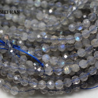 Meihan Natural 4mm (3strandsset) labradorite faceted shinny round handmade loose beads for jewelry making design diy bracelet