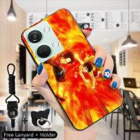 เคส PMP สำหรับ OnePlus Nord 3 5G (แหวนใส่นิ้ว + เชือกเส้นเล็ก) เคสการ์ตูนอะนิเมะเผาเลือด Luffy Ace Sabo Frank Soft Silicone TPU เคสเคสใส่โทรศัพท์กันกระแทก