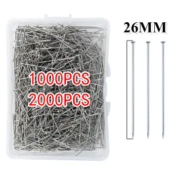 1000pcs Straight Pins Durable Stainless Steel Dressmaker Pins Straight Pins Sewing with Plastic Boxes Fine Satin Pins Flat Head Pins for Jewelry