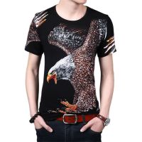 Eagle Pattern 3D Digital Printing Fashion Short Sleeved Tees Tops Summer 2021 Quality Cotton Soft Silky Luxury T Shirt Men S-5XL