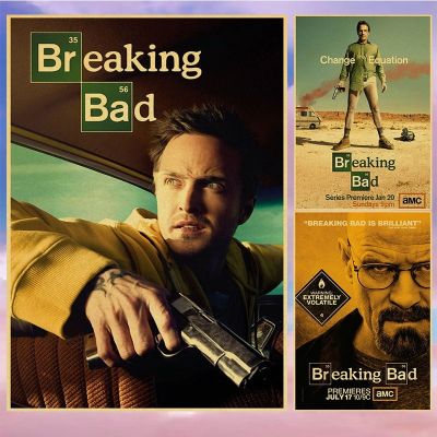 ♀▪卐 โปสเตอร์ ลายภาพยนตร์ Breaking Bad แนววินเทจ สําหรับตกแต่งบ้าน ห้องนั่งเล่น