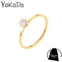 YOKADA แหวนแฟชั่นสไตล์เซอร์คอนเกาหลีสำหรับนาฬิกาผู้หญิงสแตนเลสเครื่องประดับแฟชั่น