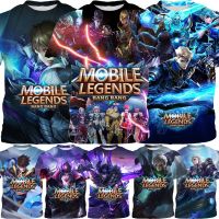 MOBILE LEGENDS Kids Fashion T-shirt Game Party Short Sleeved Round Neck Shirt 3-13 Years Old