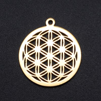 5pcs/lot Flower of Life DIY Charms Pendants Wholesale 316 Stainless Steel Yoga Lotus Connectors Om Hand Jewelry Pendant