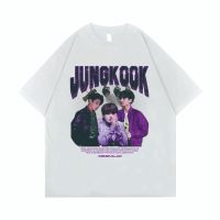 [HOT] Jungkook เสื้อยืด สไตล์เกาหลี | เสื้อยืด โอเวอร์ไซซ์ สีขาว สไตล์วินเทจ | รองเท้าบูท | Bts บีทีเอส | เสื้อท็