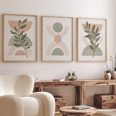 Boho Abstract Line Leaves Flower Geometry Plant Nordic Posters And Print Wall Art Canvas Painting Wall Picture Living Room Decor Wall Décor