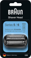 Braun Cleaning Tools Series 5 Electric Shaver Replacement Head, Easily Attach Your New Shaver Head, Compatible with All New Generation Series 5/6 Electric Shavers, 53B, Black