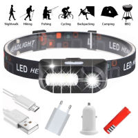 LED Headlamp Flashlight IPX5 Waterproof with Induction 6 Modes Outdoor Rechargeable Headlamps for Hiking, Camping, Fishing