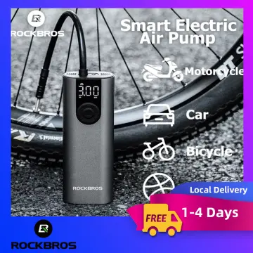 ROCKBROS Mini Electric Bike Pump 100PSI Alloy Motorcycle Bicycle