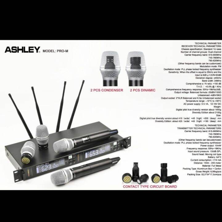 Mic Wireless Ashley PRO M Dynamic Condenser Lazada Indonesia