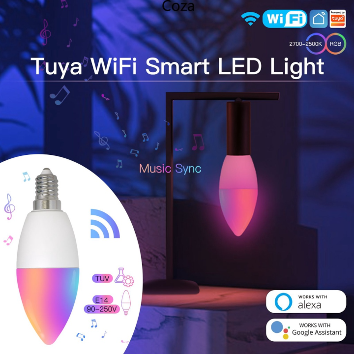 tuya-เชิงเทียน-e14-wifi-อัจฉริยะหลอดไฟ-rgb-led-หลอดไฟ-alexa-google-home-อลิซ100-240v-การควบคุมด้วยเสียง