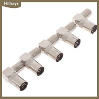 [Hillarys] 5ชิ้น RF โคแอกเซียล90มุมขวาขั้วต่อเสาอากาศโทรทัศน์ F ตัวเมียกับทีวีตัวเมีย