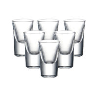 Set of 6 0.5 ounce heavy duty shot glasses machine made lead free glass liquor glass for bar party 12ml