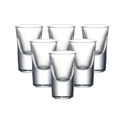 Set of 6 0.5 ounce heavy duty shot glasses machine made lead free glass liquor glass for bar party 12ml