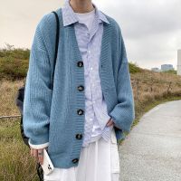 【CW】 Men Cardigan 2021 Male Outwear Sweaters Knit Loose Preppy Korean Fashion Knitwear Coat Pull Homme