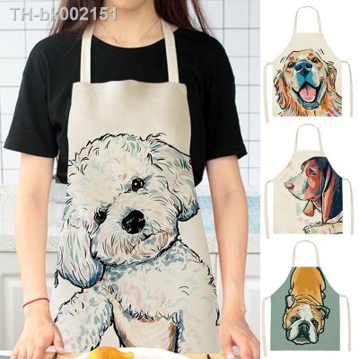 ✣☄✔ 68x55cm Kitchen Household Adult Antifouling Apron Sleeveless Polyester Dog Animal Series Printed Coverall