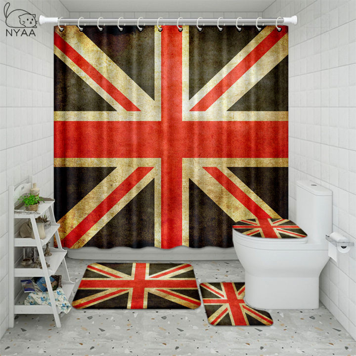 vintage-red-white-union-jack-bathroom-shower-curtain-flag-of-united-kingdom-uk-flag-bathroom-mat-toilet-lid-bathtub-with-hook