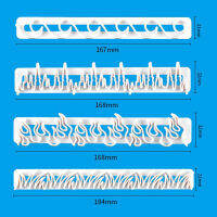 MUNIU เสื่อลูกไม้รูปดอกไม้4ชิ้นแม่พิมพ์ตกแต่งขอบเครื่องมือตกแต่งเค้ก