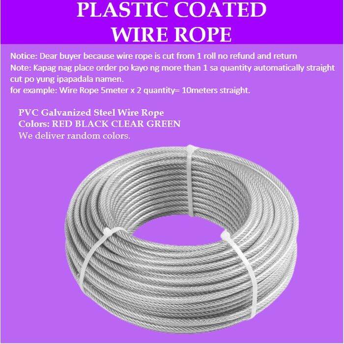 Mago 510mm PVC 5m 10m Galvanized Steel Wire Rope Cable Wire rope Gym