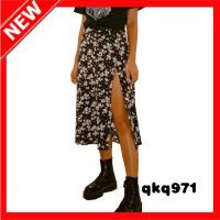 qkq971 European And American WomenS Leopard Print Long Skirt High Waist Slit Bag Hip Skirt Mid-Length A-Line Skirt