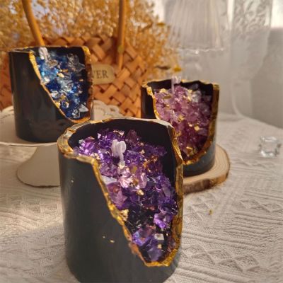 Crystal Ore Crystal Cave Candle Aromatherapy Ornaments Jelly Wax Scented Candle Birthday Gift Home Decoration