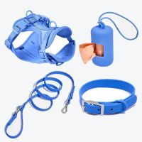 【YF】 Breathable Dog Harness Set Lightweight Adjustable Chest Strap and PVC Waterproof Leash Collar Outdoor Walk Training Pet