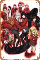 Kakegurui Jabami Yumeko โปสเตอร์ดีบุกโลหะโบราณป้ายเครื่องตกแต่งฝาผนังสำหรับบาร์ร้านอาหารผับ12X8นิ้วภาพพิมพ์ศิลปะโปสเตอร์ย้อนยุค