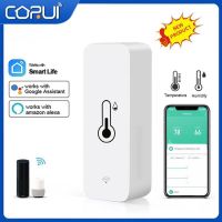 CORUI Tuya Wifi Smart Temperature And Humidity Sensor Mini Indoor Smart Thermohygrometer Sensor Work With Alexa Google Home